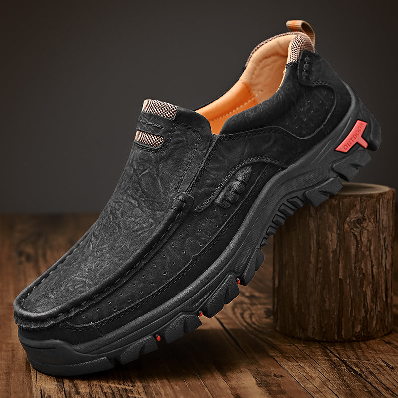 Men's Waterproof Non-Slip Leather Shoes – Soft Comfort & Orthopedic Support