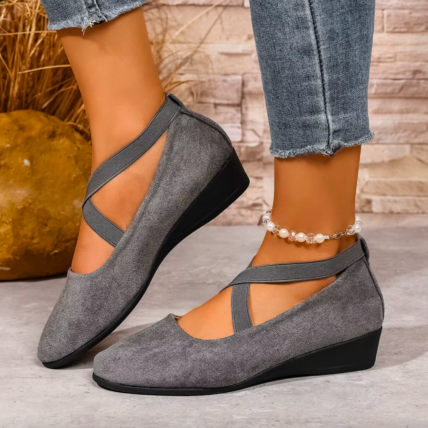 EasyStep™ Women’s Mary Jane Comfort Flats – Easy Slip-On, Soft Feel & Secure Stretch Fit