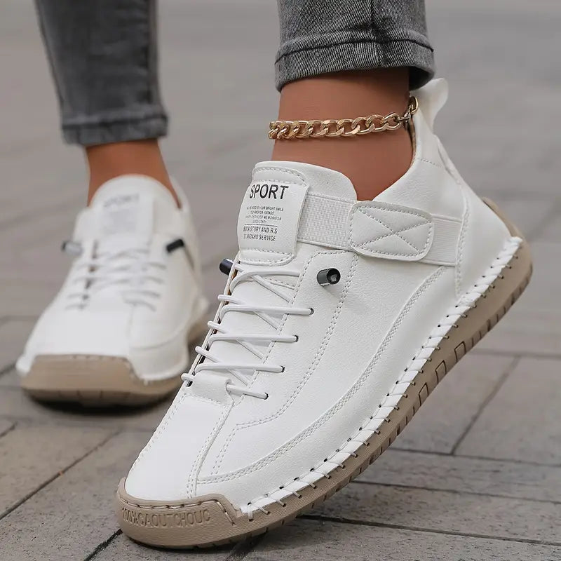 FlexWalk™ Women's Leather Sneakers – Soft Comfort & Orthopedic Support