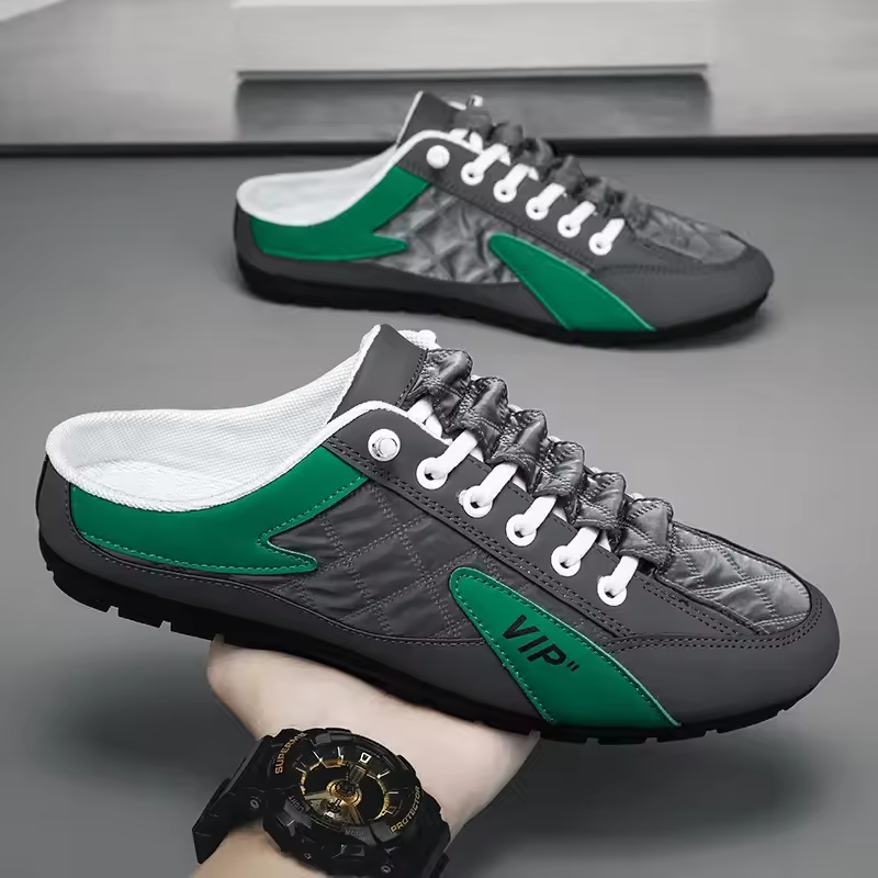 Men's Fashion Breathable Slip-On Mules, Lightweight Non-Slip Comfy Casual Shoes