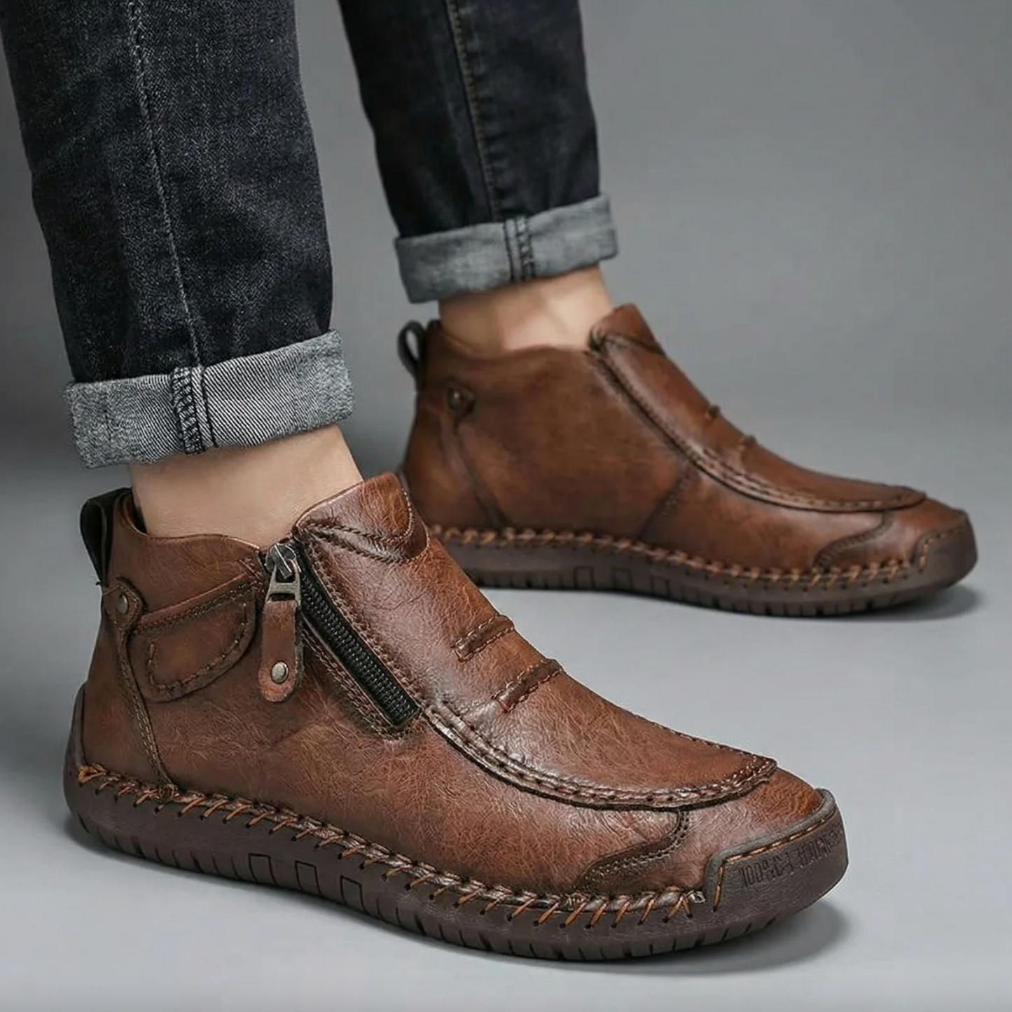 2026 EaseStep™ Classic Hand-Stitched Leather Loafers – Comfortable, Supportive, Slip-On