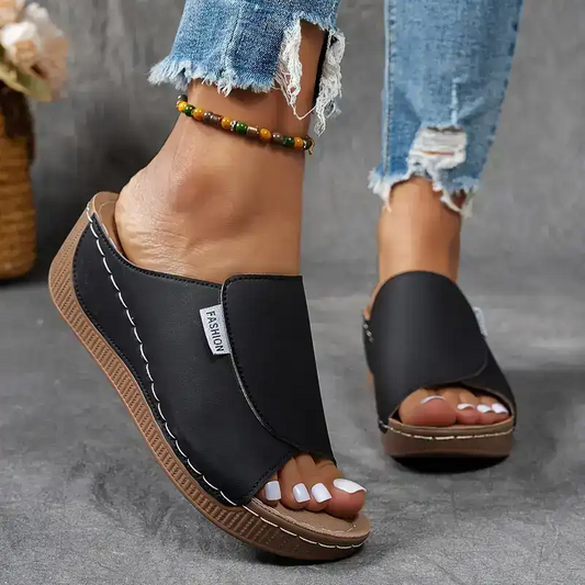 🔥HOT SALE -50% OFF🔥 Comfortable Arch Support Slides - Women's Solid Color Sandals - Breathable🔥