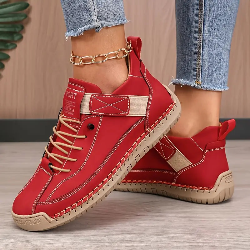 FlexWalk™ Women's Leather Sneakers – Soft Comfort & Orthopedic Support
