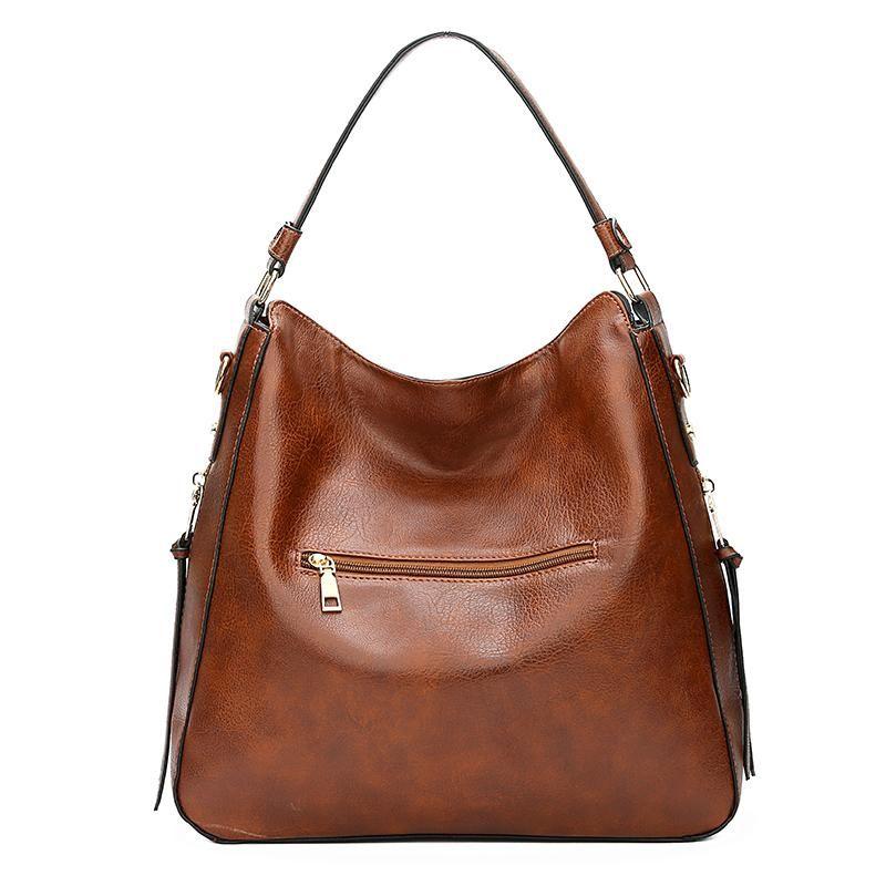 Luxury Leather Hobo Bag Anti-Theft Handbag + FREE Pouch Wallet