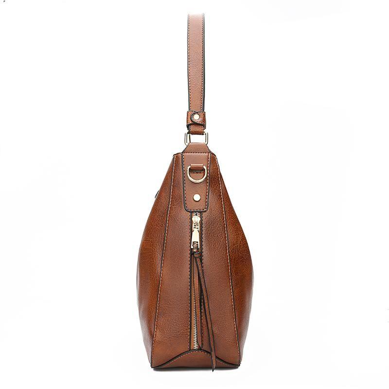 Luxury Leather Hobo Bag Anti-Theft Handbag + FREE Pouch Wallet