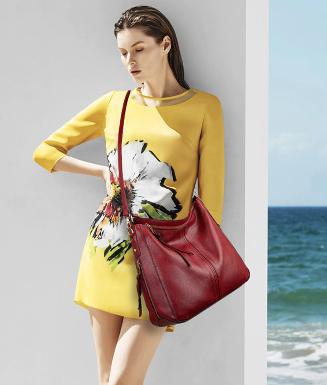 Luxury Leather Hobo Bag Anti-Theft Handbag + FREE Pouch Wallet